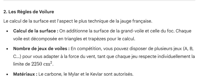 rg65 regles de voilure